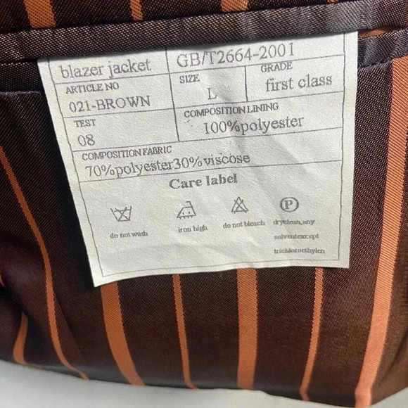 Venezzi Sport Coat L Brown Lined Textured Cosplay Eclectic Zipper Fall Business - Picture 7 of 14